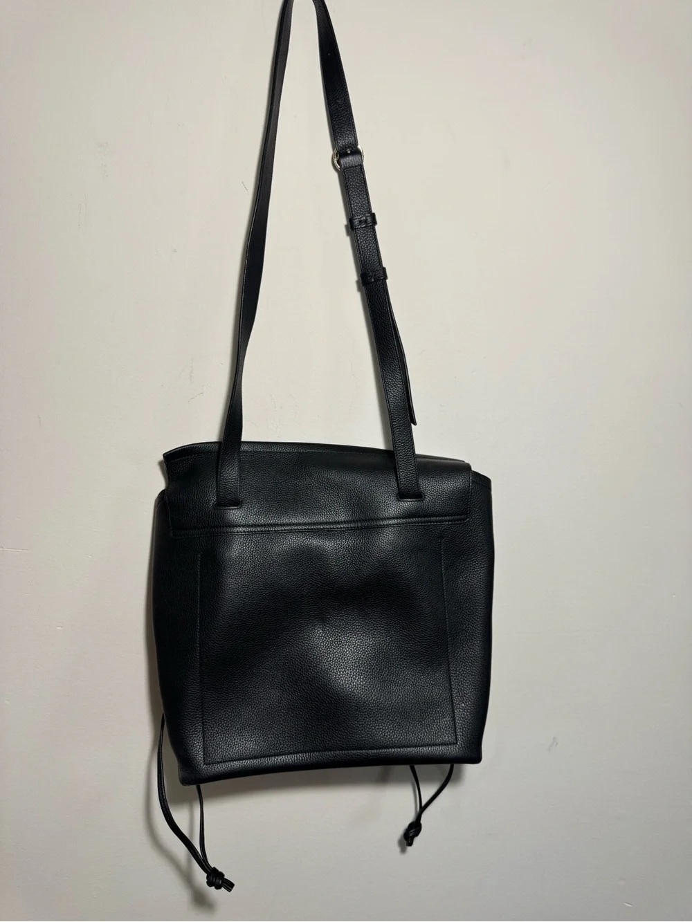 Nina Ricci Gaby Top Handle Bag in Black Pebbled Leather